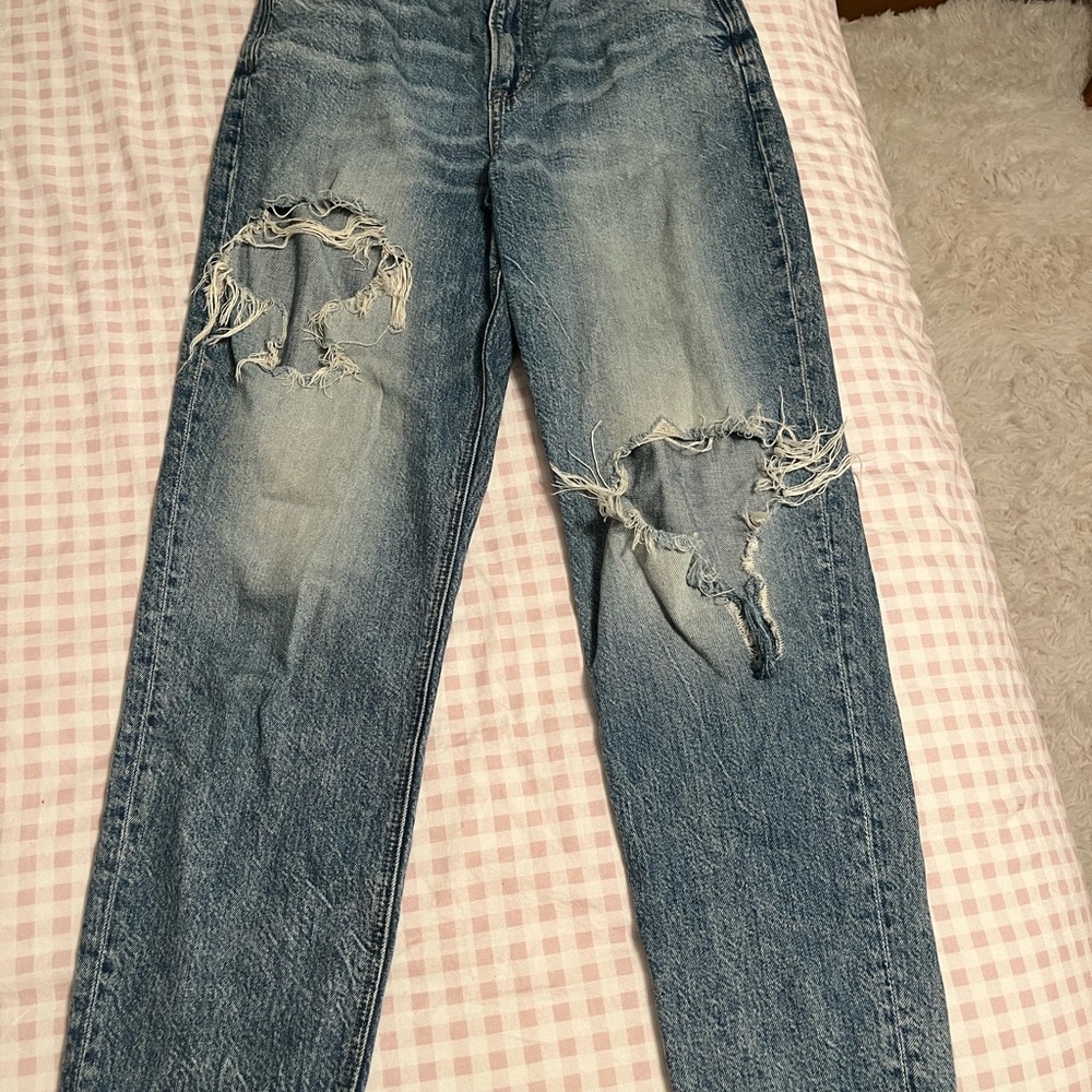 American Eagle Outfitters Ripped Blue Boyfriend Jeans